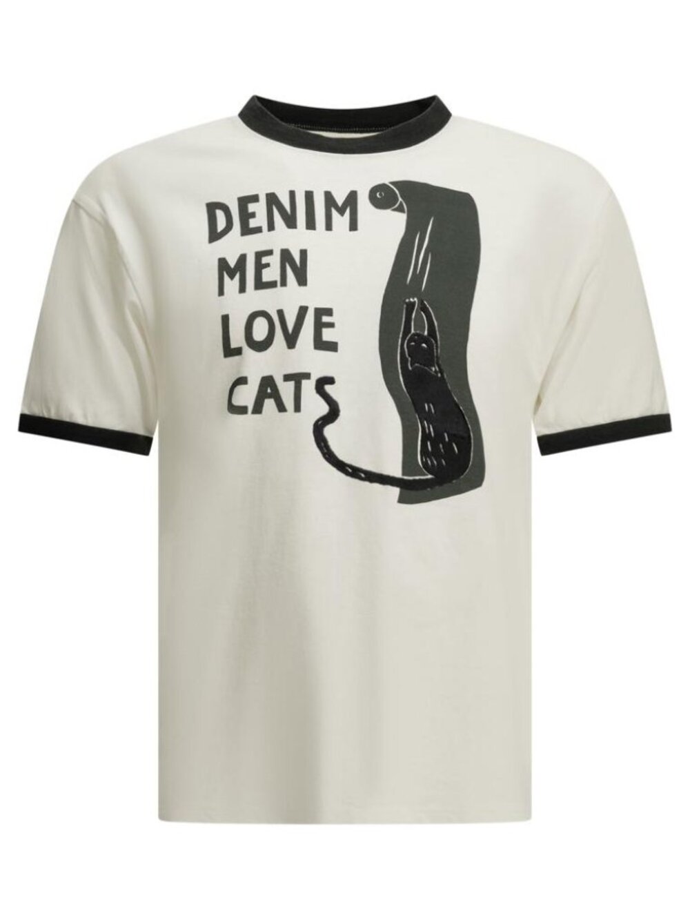 Kapital Ring (Denim Men Love Cats) Crew-Neck T-Shirt Tag Size 4 Men